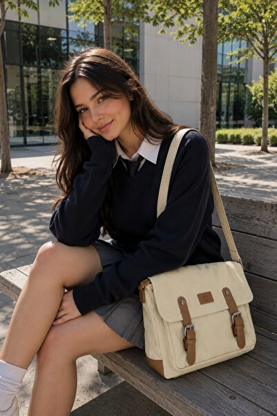QUB CLUB Unisex Kanvas İş Okul Postacı Çantası