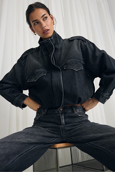 Stradivarius Balon kesim denim ceket