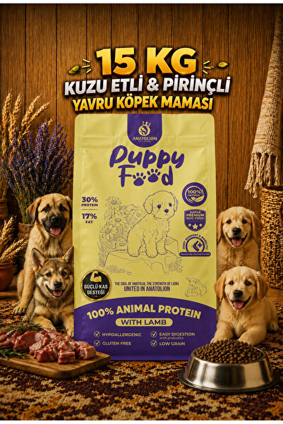 Anatolion Puppy Eklem Destekli Kuzu Etli Super Premium Yavru Köpek Maması 15 Kg