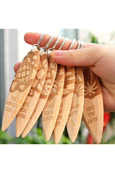 Choice 13 cm F483 7 pieces a set wooden Surfboard Keychains Fun Key Chains Be...