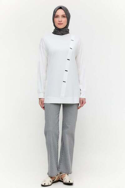 Setrms Metal Detaylı Oversize Penye Tunik