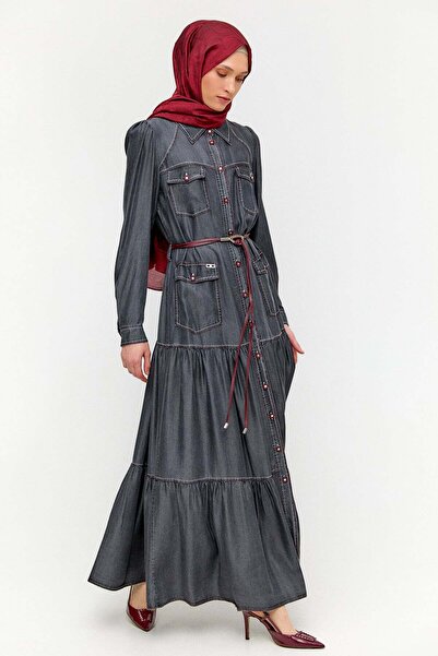 Setrms Punto Dikişli Denim Elbise