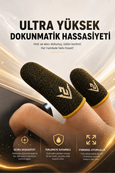 ZOİNCO Gold Edition Profesyonel E-Spor Oyun Parmak Eldiveni | Ultra Hassasiyet