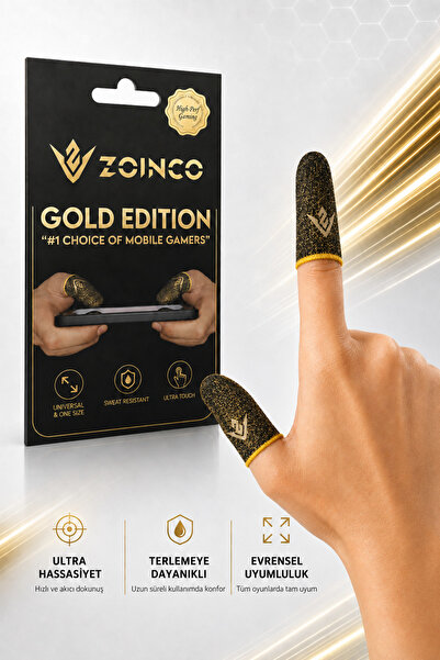 ZOİNCO Gold Edition Profesyonel E-Spor Oyun Parmak Eldiveni | Ultra Hassasiyet