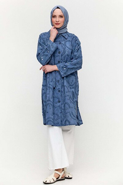 Setrms Pamuklu Oversize Brode Tunik