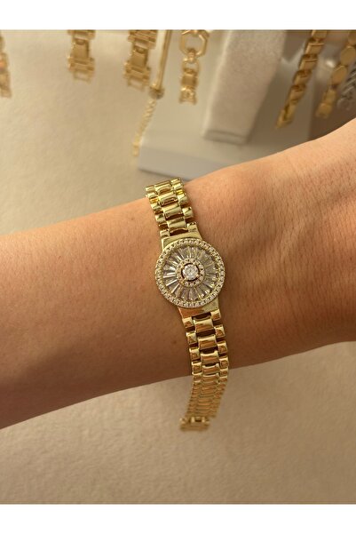 LioraJewellry Taşlı Saat Model Kuyumcu Bileklik