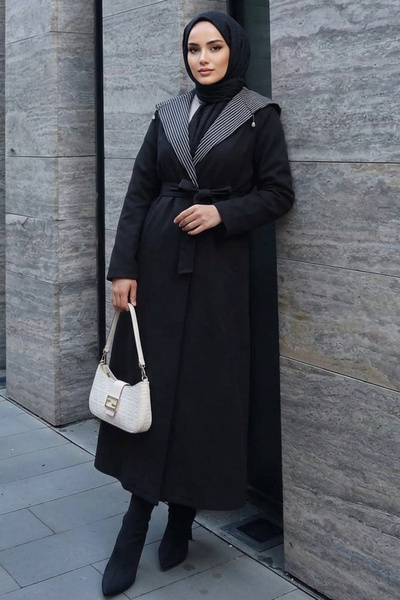 Neva Style Belted Black Hijab Cap 689S