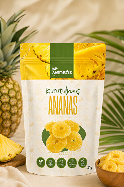 venefis Kurutulmuş Ananas 30 Gr - Atıştırmalık Ananas Kurusu