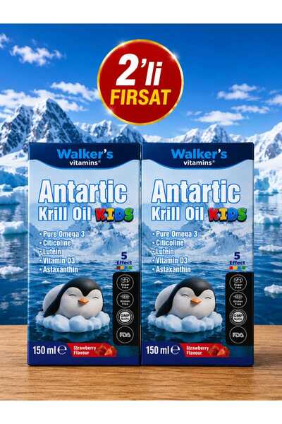 Walkers Omega 3- Krill Oil Balık Yağı, Büyüme, Omega 3 ,Sitikolin Epa, Dha, i...