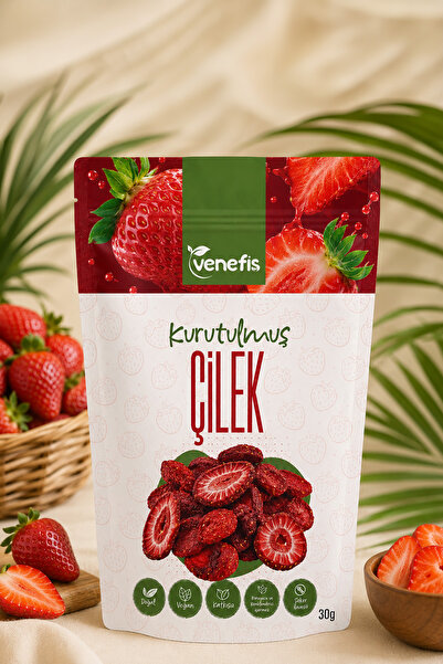 venefis Kurutulmuş Çilek 30 Gr - Atıştırmalık Çilek Kurusu