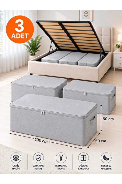 ESMANA LIVING 3 ADET Antrasit Büyük Boy Baza Altı Ve Çekyat Tipi Yastık Yorga...