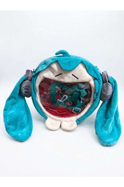 Genel Markalar Hatsune Miku Peluş Çanta - 22x22 cm Şeffaf Pencereli İthaflı R...