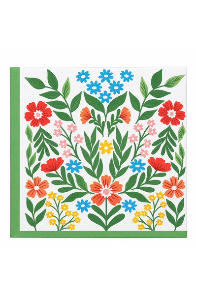 homvira 🌸   Colorful Floral Patterned 20-Piece Paper Napkins |   Decorative ...