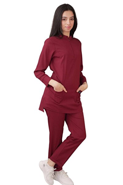 Qule Üniforma Moon Uzun Kol Hemşire & Doktor Scrubs Takım – Tesettüre Uygun Ü...