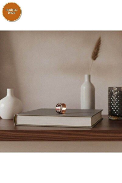 Erol Bakır 100% Handmade Copper |   Copper Gray Red Diamond Pattern Wide Adju...