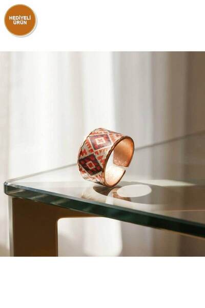 Erol Bakır 100% handmade copper | copper red black large diamond pattern wide...