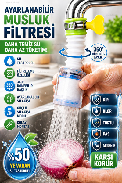 nelerbulurum 360-Degree Rotatable Rust Sediment Chlorine Anti-Limescale and W...