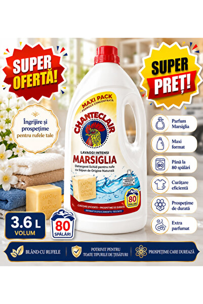 Chanteclair Detergent de rufe Marsiglia, 3600 ml, 80 de spălări