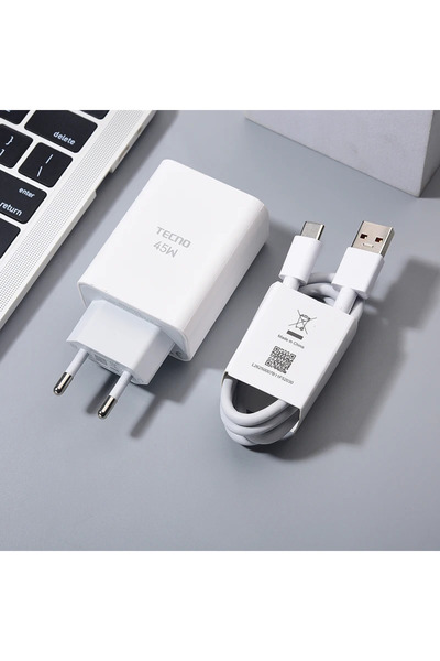Choice EU EU and Cable For Tecno 45W Fast EU Quick Charge Power Adapter USB T...