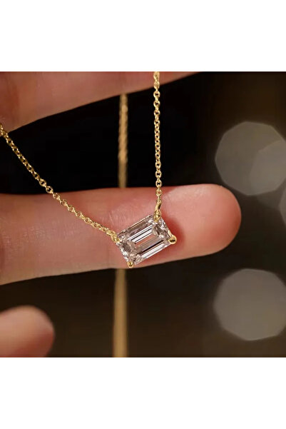 Choice XL1270 Huitan Simple Rectangular Pendant Necklace Female Aesthetic Spa...