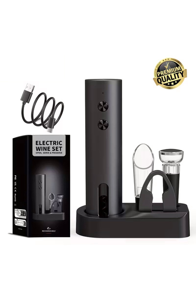Choice1 Size 3 Rechargeable Electric Wine Opener with Foil Cutter, Wine Poure...
