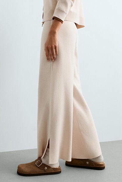 Oysho Kontrast piping detaylı wide leg pantolon