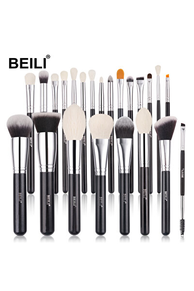 Choice1 مجموعة فرش مكياج BEILI السوداء المكونة من 23 قطعة، فرش احترافية من شع...