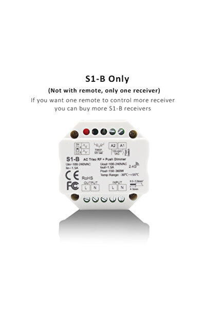 Choice3 S1-B Only MJJC LED Dimmer 220V 110V 230V AC Triac Dimmer 2.4G Wireles...