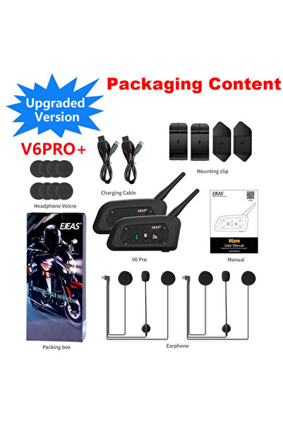 Choice Double Pack EJEAS V6 PRO+ Motorcycle Helmet Intercom Bluetooth Headset...