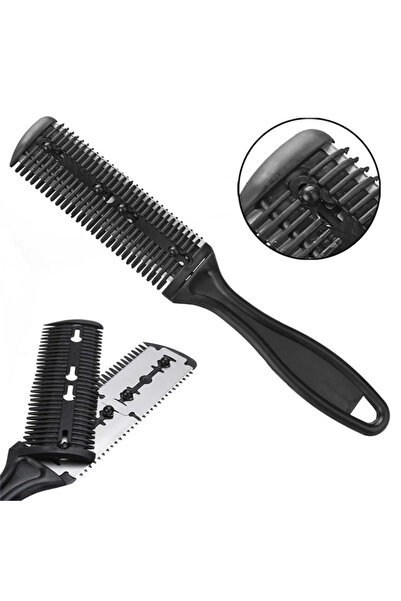 Choice3 black 1pc Hair Cutting Comb Hair Brushes With Razor Blades Hair Trimm...