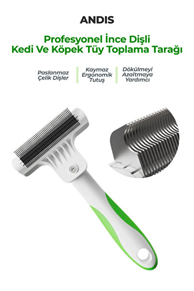 Andis Profesyonel İnce Dişli Kedi ve Köpek Tüy Toplama Tarağı