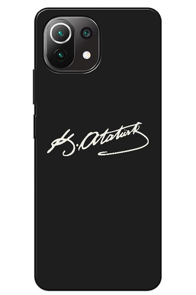 Zebana Xiaomi Mi 11 Compatible Case Ataturk Signature Silicone Case (Printed)