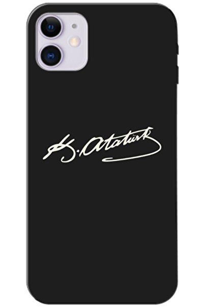 Zebana Apple iPhone 11 Uyumlu Kılıf Atatürk İmzası Silikon Kılıf (Baskılı)