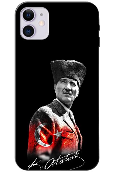 Zebana Apple iPhone 11 Uyumlu Kılıf Mustafa Kemal Atatürk Tasarımı V2 Silikon...