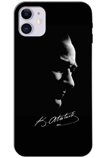 Zebana Apple iPhone 11 Uyumlu Kılıf Mustafa Kemal Atatürk Black Silikon Kılıf...