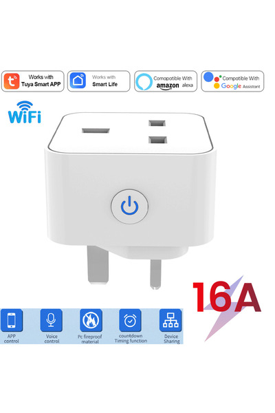 Choice WIFI UK 16A 1 Pcs Tuya Smart Socket 16A/20A WiFi or Zigbee UK Plug 3pi...