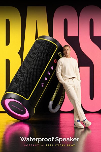 Soffany RGB Işıklı Bluetooth Hoparlör - Ses Bombası Su Geçirmez Taşınabilir K...