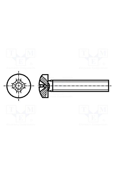 OEM Șurub BOSSARD B2X4/BN660, M2, M2x4, Cap rotund, Phillips, PH1, Pachet 100...