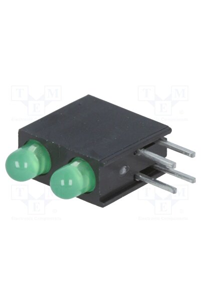 OEM LED KINGBRIGHT ELECTRONIC L-934EB/2GD, în carcasă, 3mm, Nr.diode 2, verde...