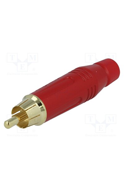 OEM Conector RCA AMPHENOL ACPR-RED, mufă, tată, drept, lipire, roşu, aurit, p...