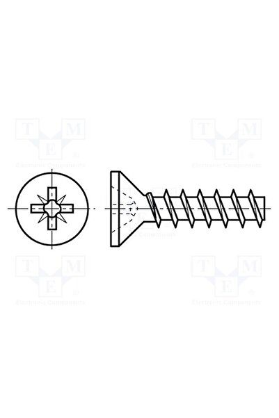 OEM Şurub BOSSARD B4X8/BN82427, pt.plastic, 4x8, Cap îngropat, Pozidriv, PZ2,...