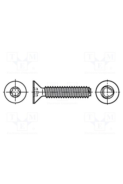 OEM Şurub BOSSARD B3X6/BN13278, 3x6, Cap îngropat, Torx®, TX10, oțel inoxidab...