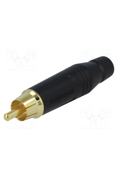 OEM Conector RCA AMPHENOL ACPR-BLK, mufă, tată, drept, lipire, neagră, aurit,...