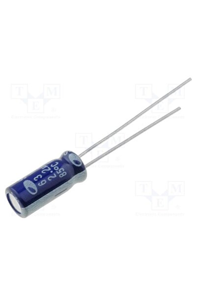OEM Condensator electrolitic SAMWHA SD1J225M05011BB, THT, 2,2uF, 63VDC, Ø5x11...