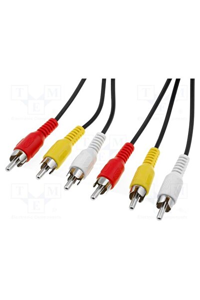 OEM Cablu GOOBAY CABLE-521, RCA mufă x3,din ambele părţi, 1,5m, Placare nichelat