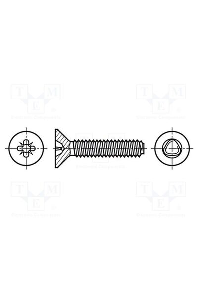 OEM Şurub BOSSARD B5X16/BN3327, 5x16, Cap îngropat, Pozidriv, PZ2, oţel, zinc...