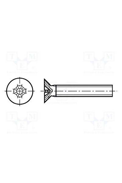 OEM Şurub KRAFTBERG M2X10/D965, M2, M2x10, 0,4, Cap îngropat, Phillips, PH1, ...