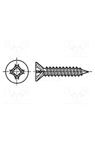 OEM Şurub KRAFTBERG K2.2X16/D7982C-A4, 2,2x16, Cap îngropat, Phillips, PH1, I...