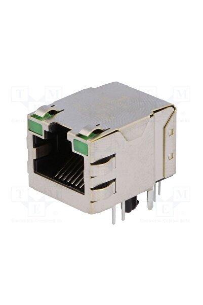 OEM Conector RJ45 BEL FUSE 1-6605834-1, soclu, PIN 8, Cat 5, ecranat,cu diodă...