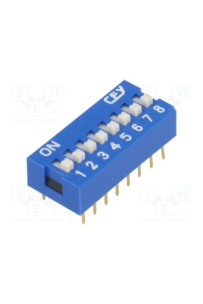 OEM Comutator DIP-SWITCH NINIGI DS-08, Număr secţiuni 8, ON-OFF, 0,05A/12VDC,...